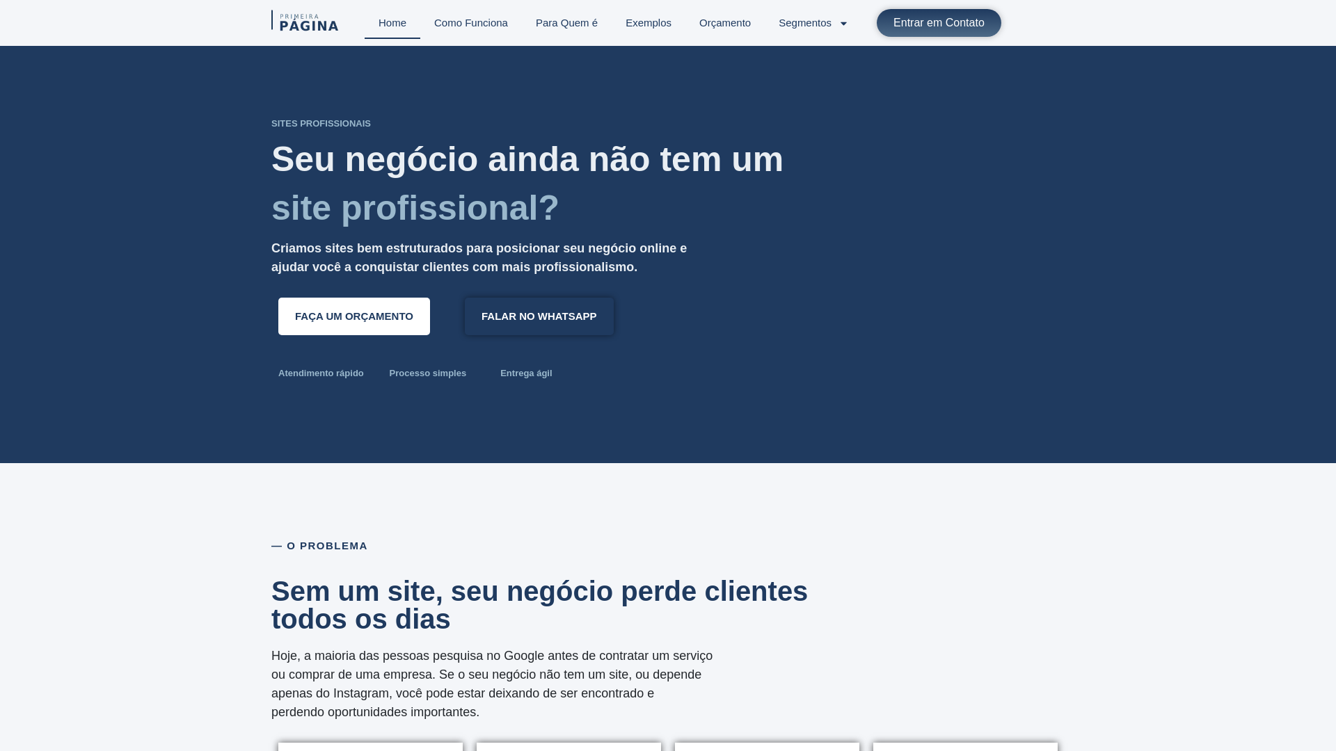 website screenshot of https://primeirapaginast.com.br