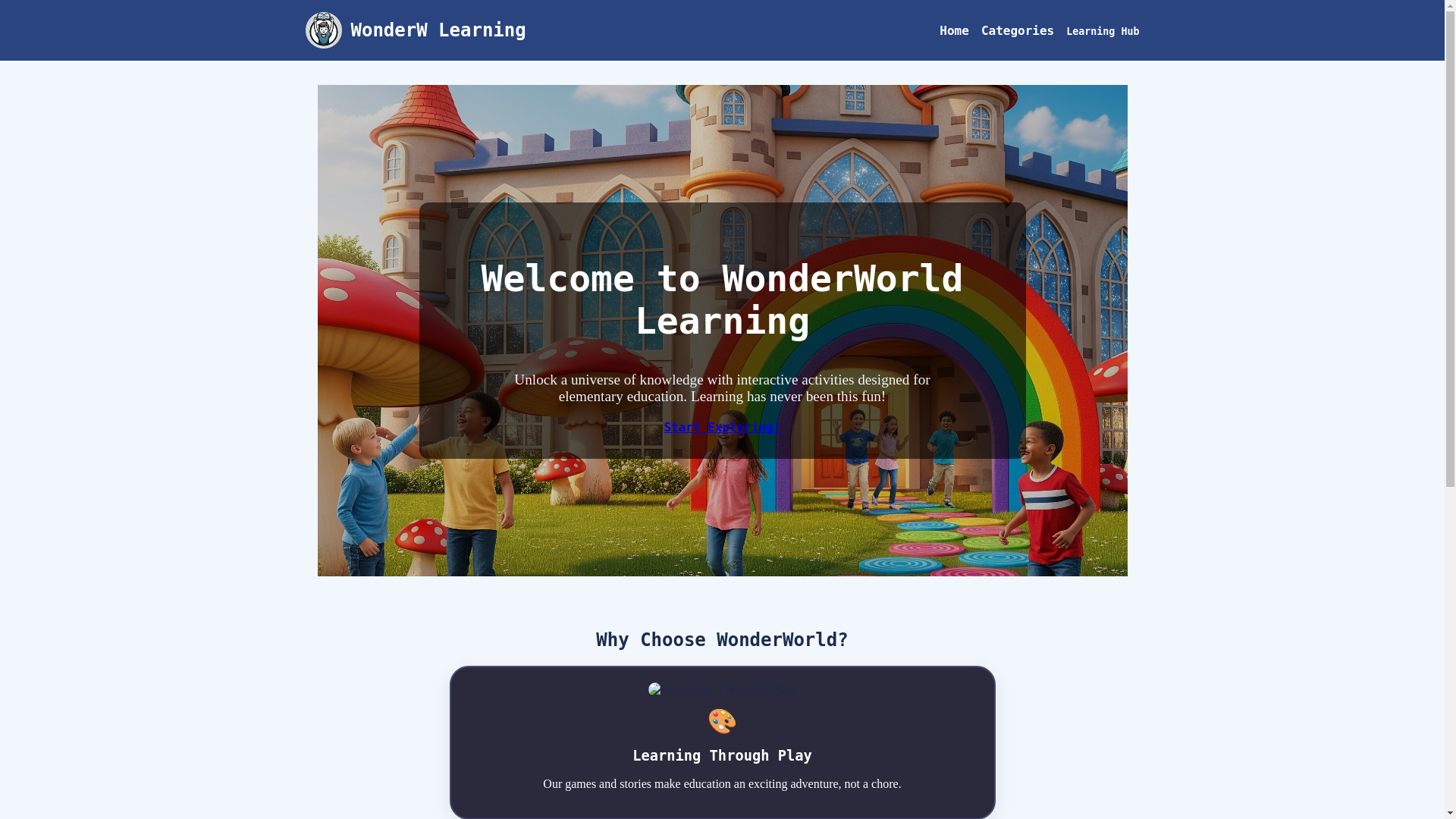 website screenshot of https://wonderw-learning.pages.dev/