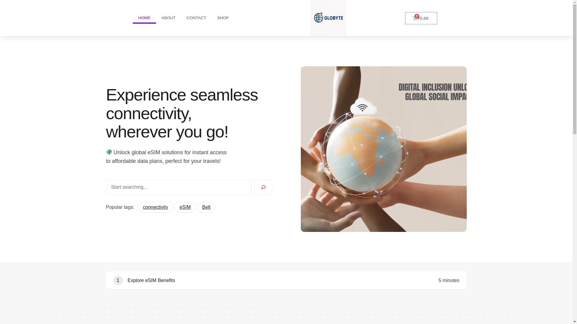 website screenshot of https://globytesim.com/