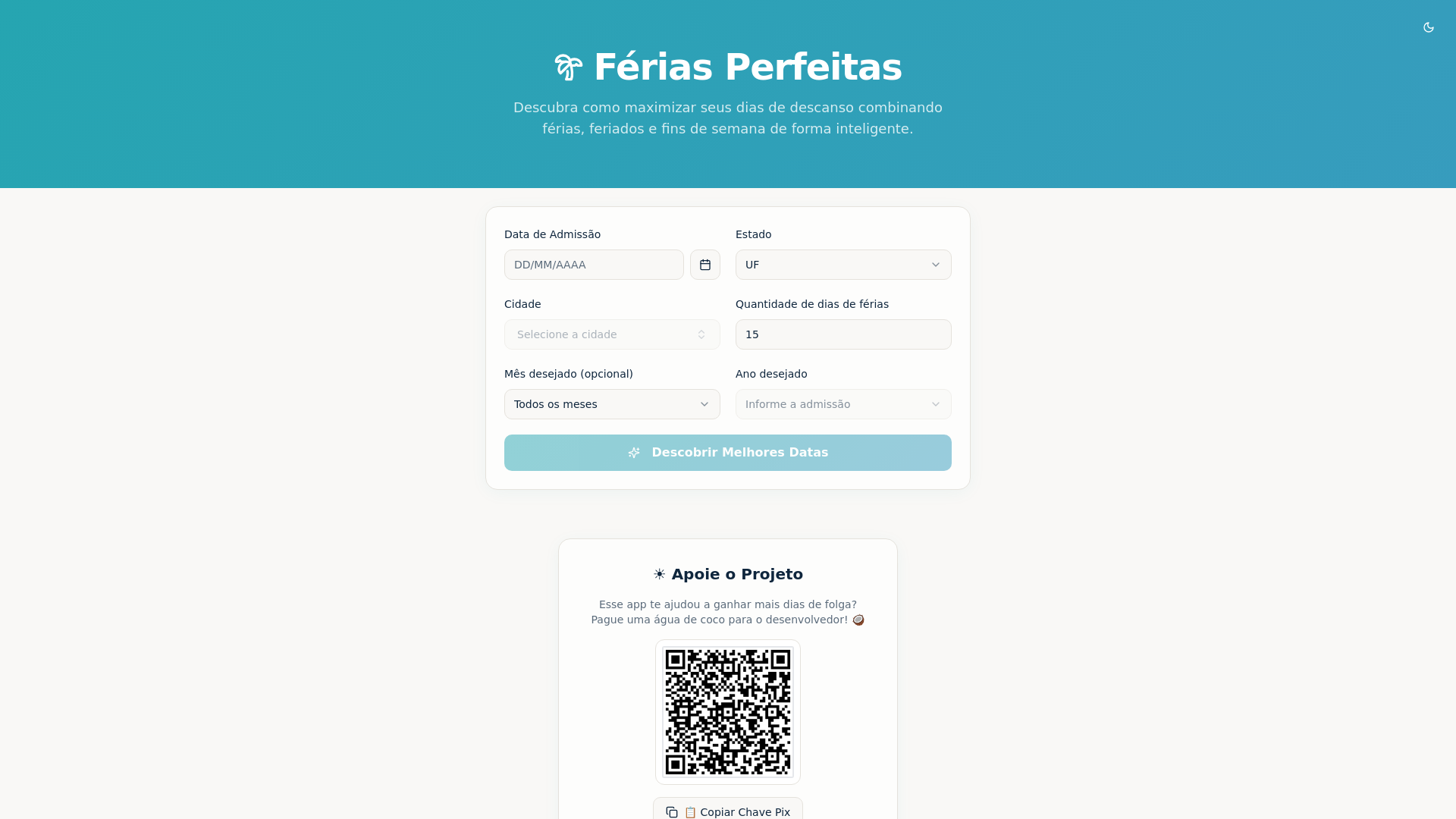 website screenshot of https://feriasperfeitas.online