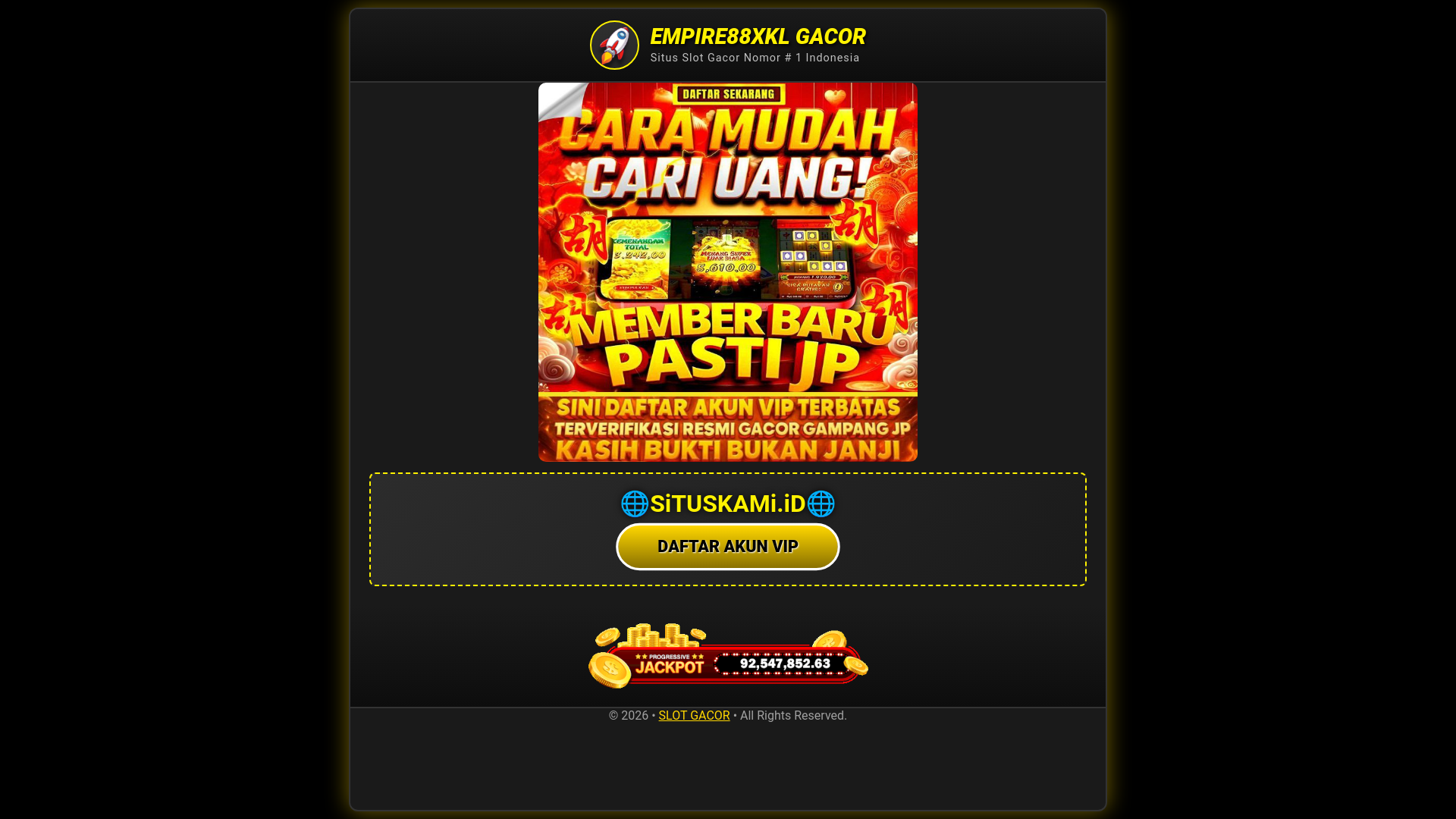 website screenshot of https://empire88xkl.site/