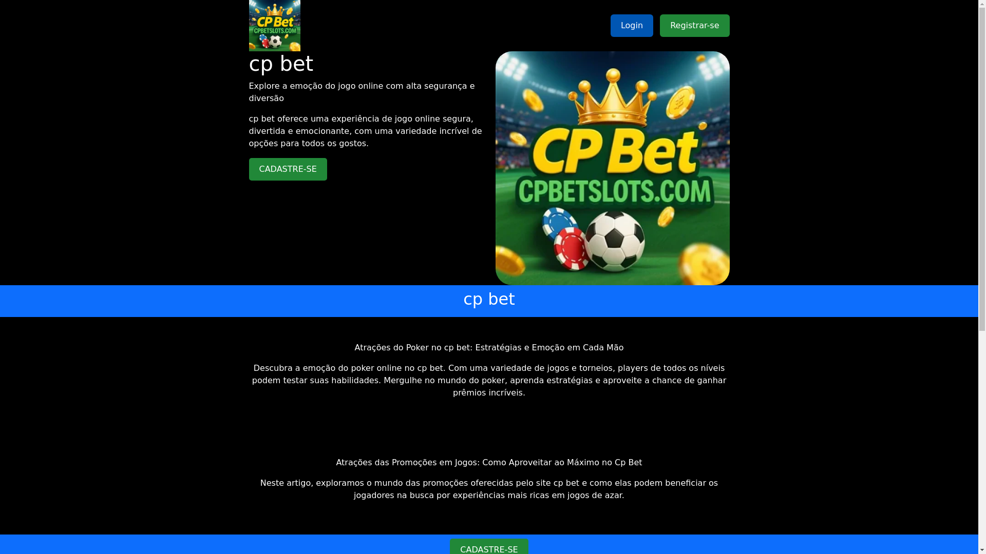 website screenshot of https://cpbetslots.com/