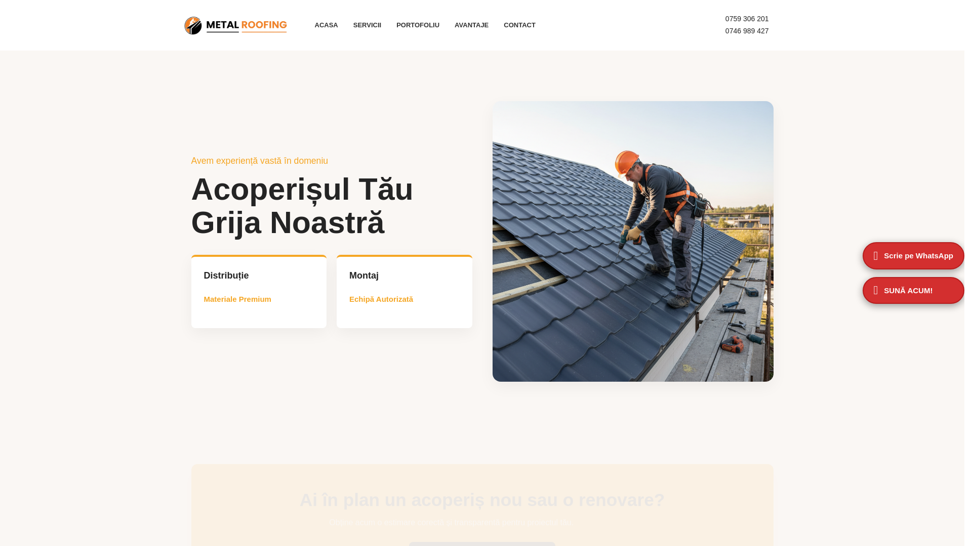 website screenshot of https://metalroofconcept.ro