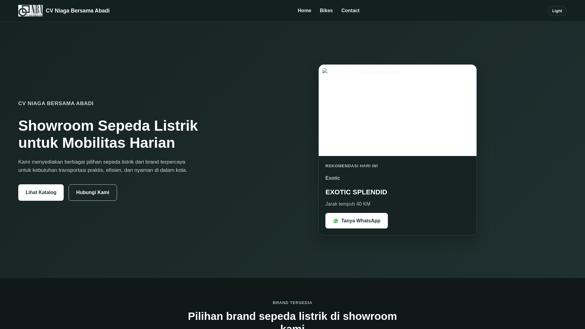 website screenshot of https://bike-store-website.pages.dev/