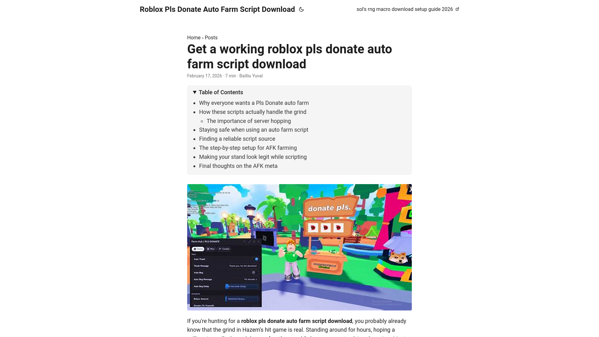 website screenshot of https://roblox-pls-donate-auto-farm-script-download.pages.dev/