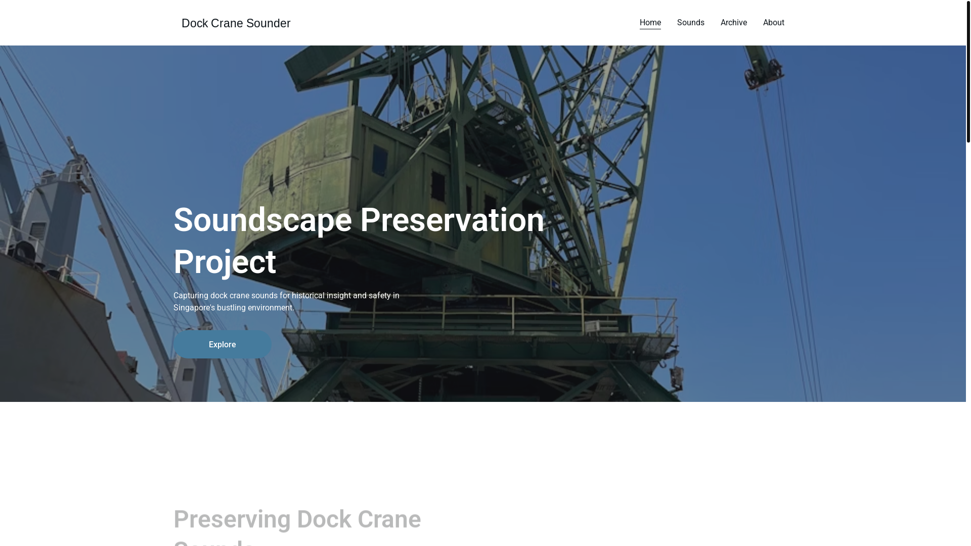 website screenshot of https://dockcranesounder.life/
