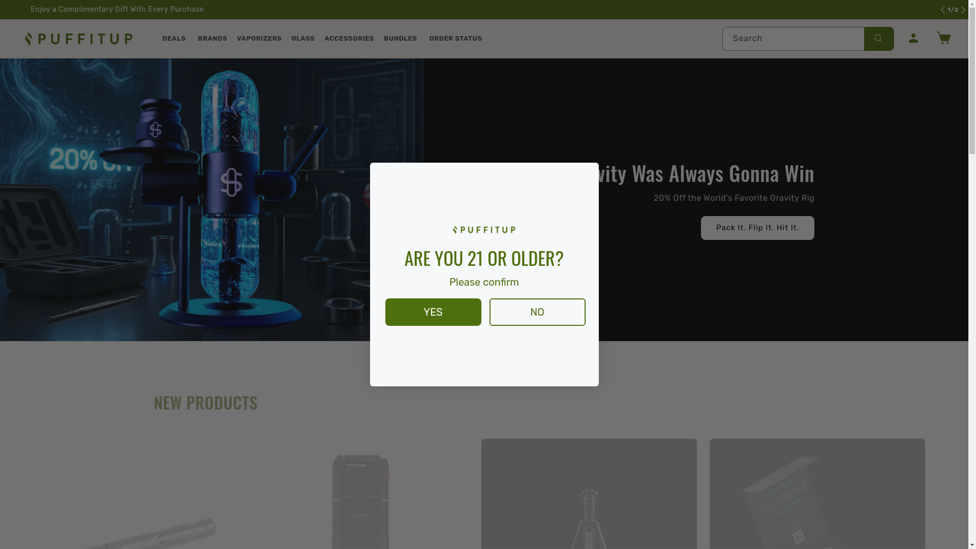 website screenshot of https://www.puffitup.com