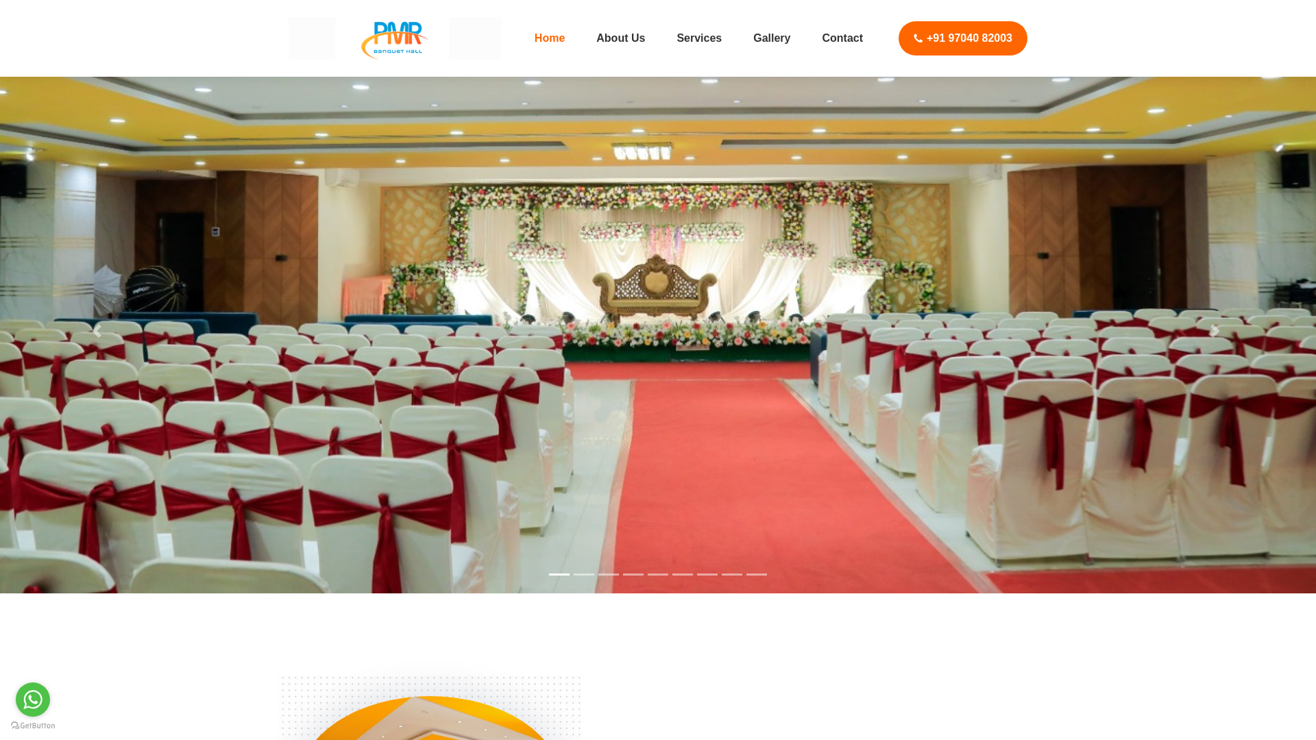 website screenshot of https://pmrbanquethall.com/