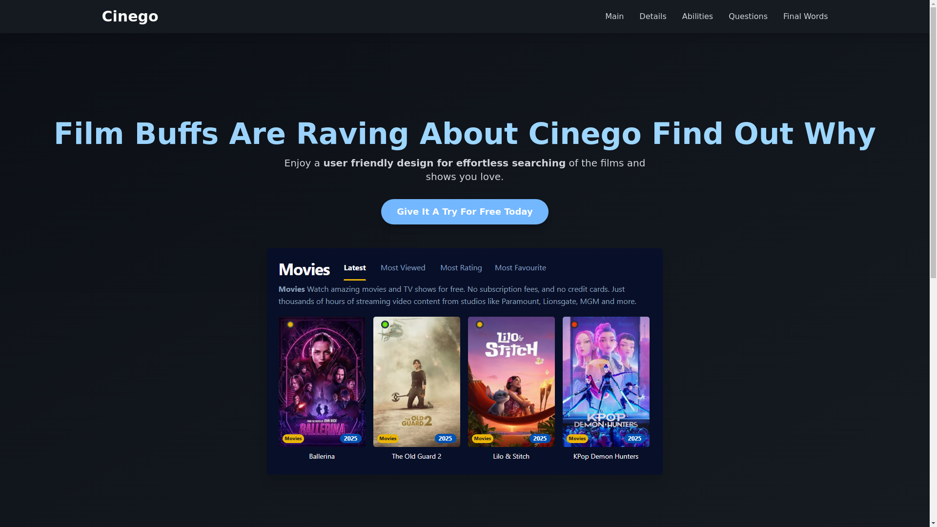 website screenshot of https://cinego-j9jf.pages.dev/