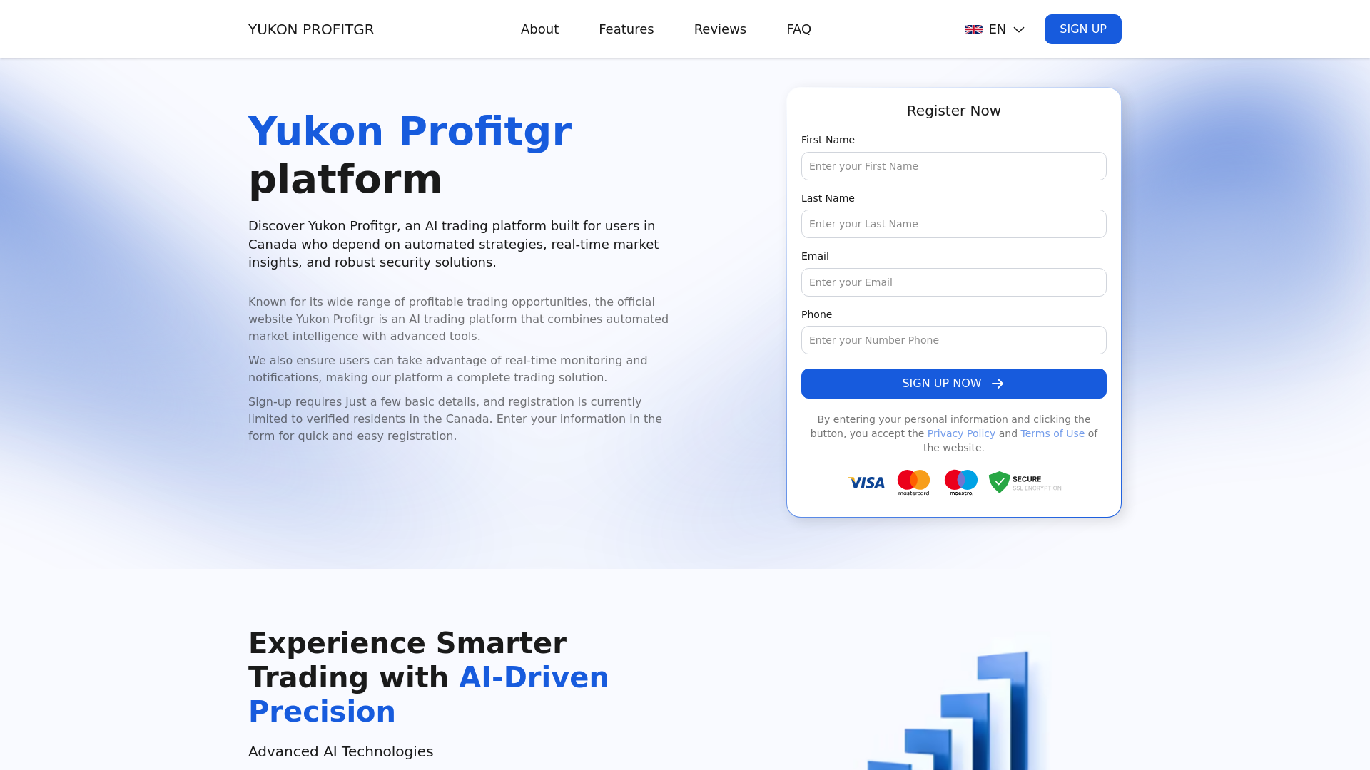 website screenshot of https://yukon-profitgr.com/