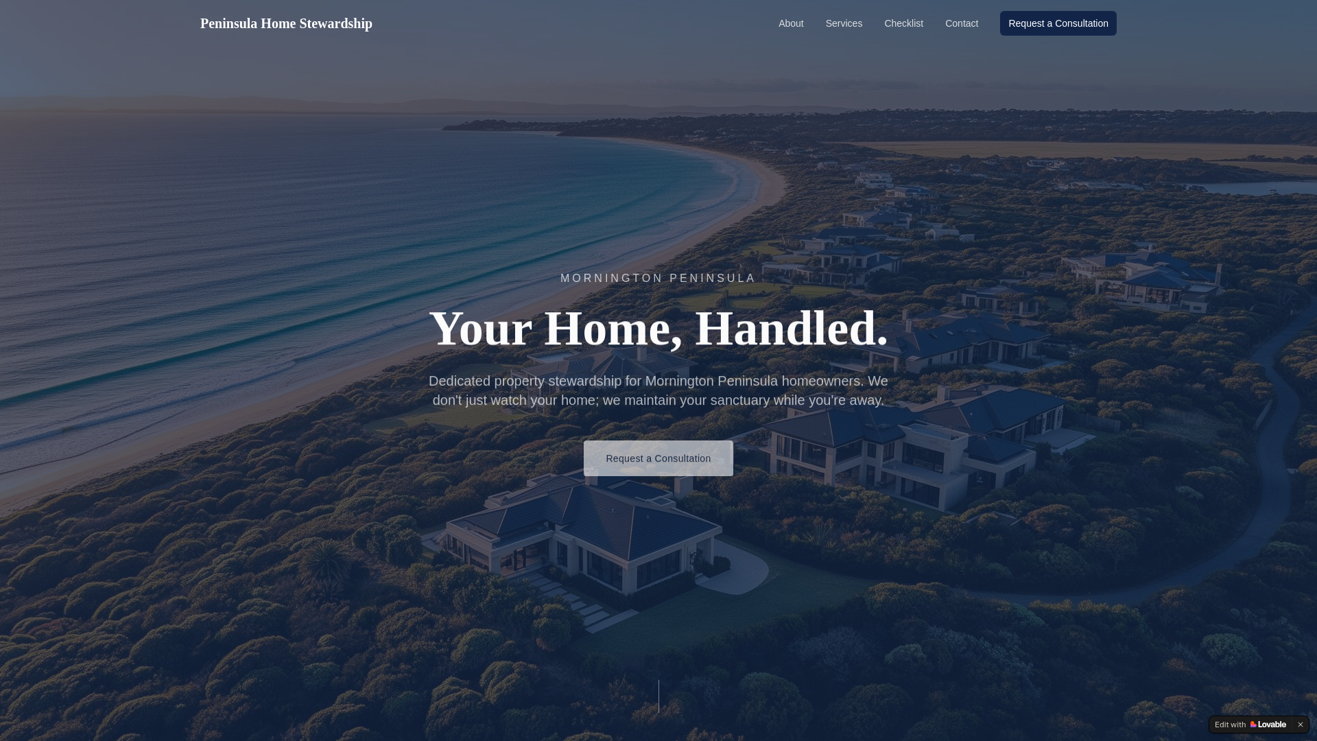 website screenshot of https://peninsulahomestewardship.online/