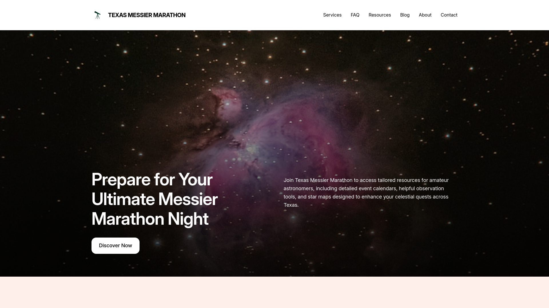 website screenshot of https://texasmessiermarathon.org