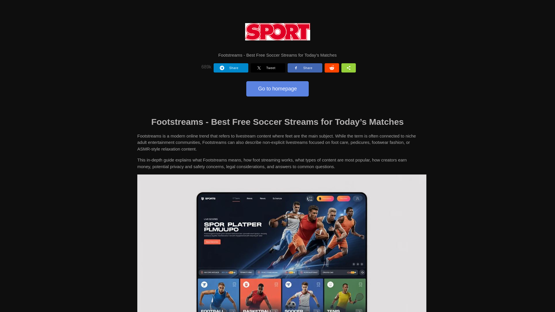 website screenshot of https://footstreams.my