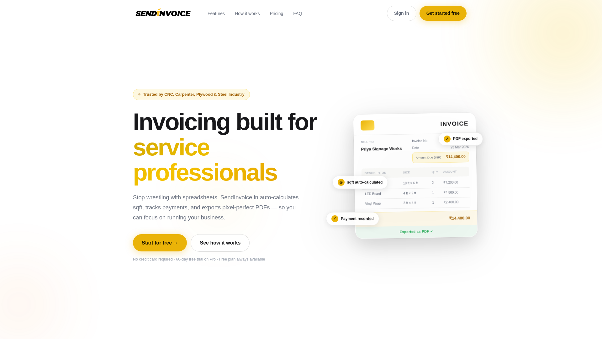 website screenshot of https://sendinvoice-website.pages.dev/