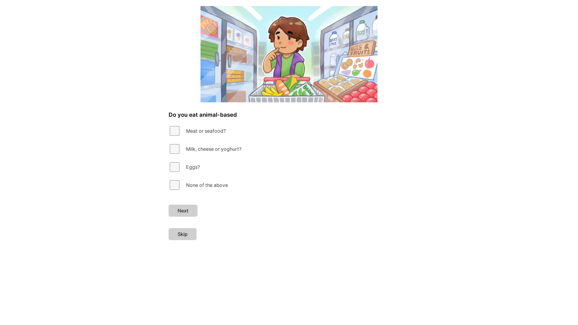 website screenshot of https://foodchoices.pages.dev/