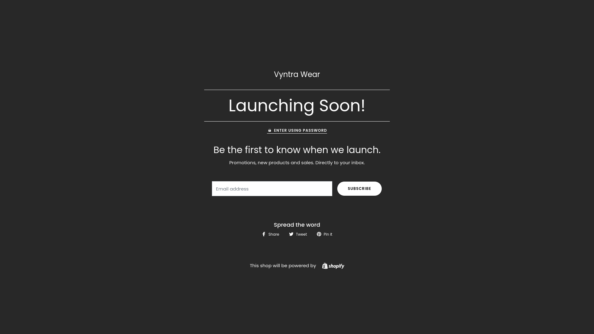 website screenshot of https://vyntrawear.com/