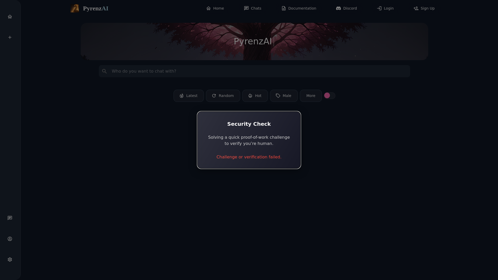 website screenshot of https://pyrenzai-main.pages.dev/