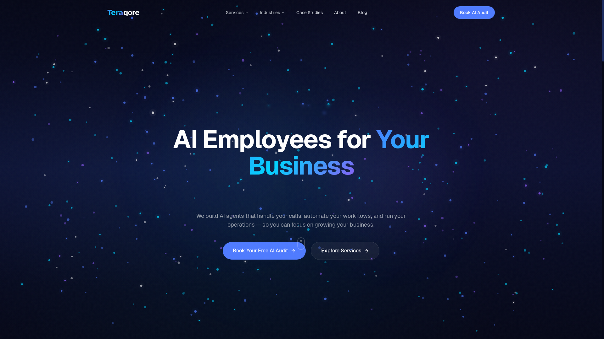 website screenshot of https://getteraqore.com/