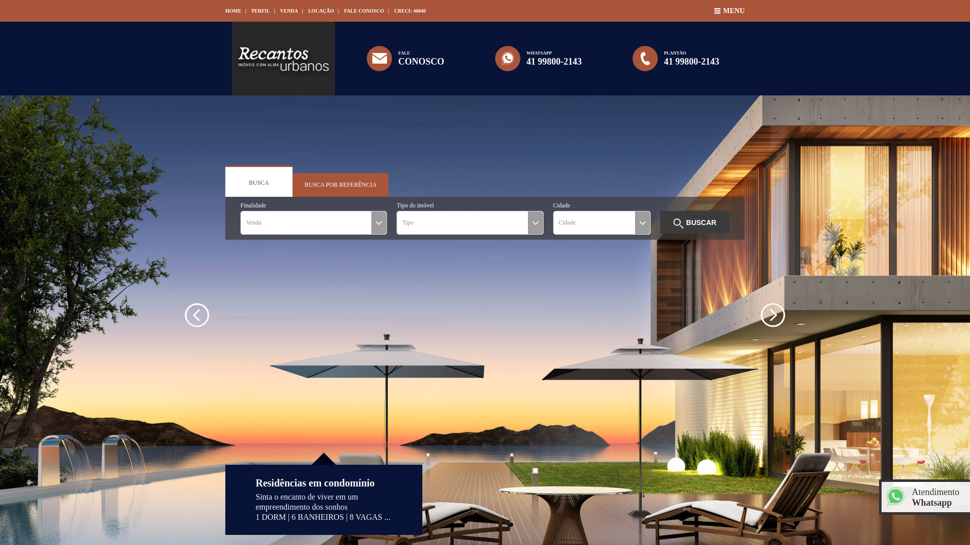 website screenshot of https://recantosurbanos.com.br/