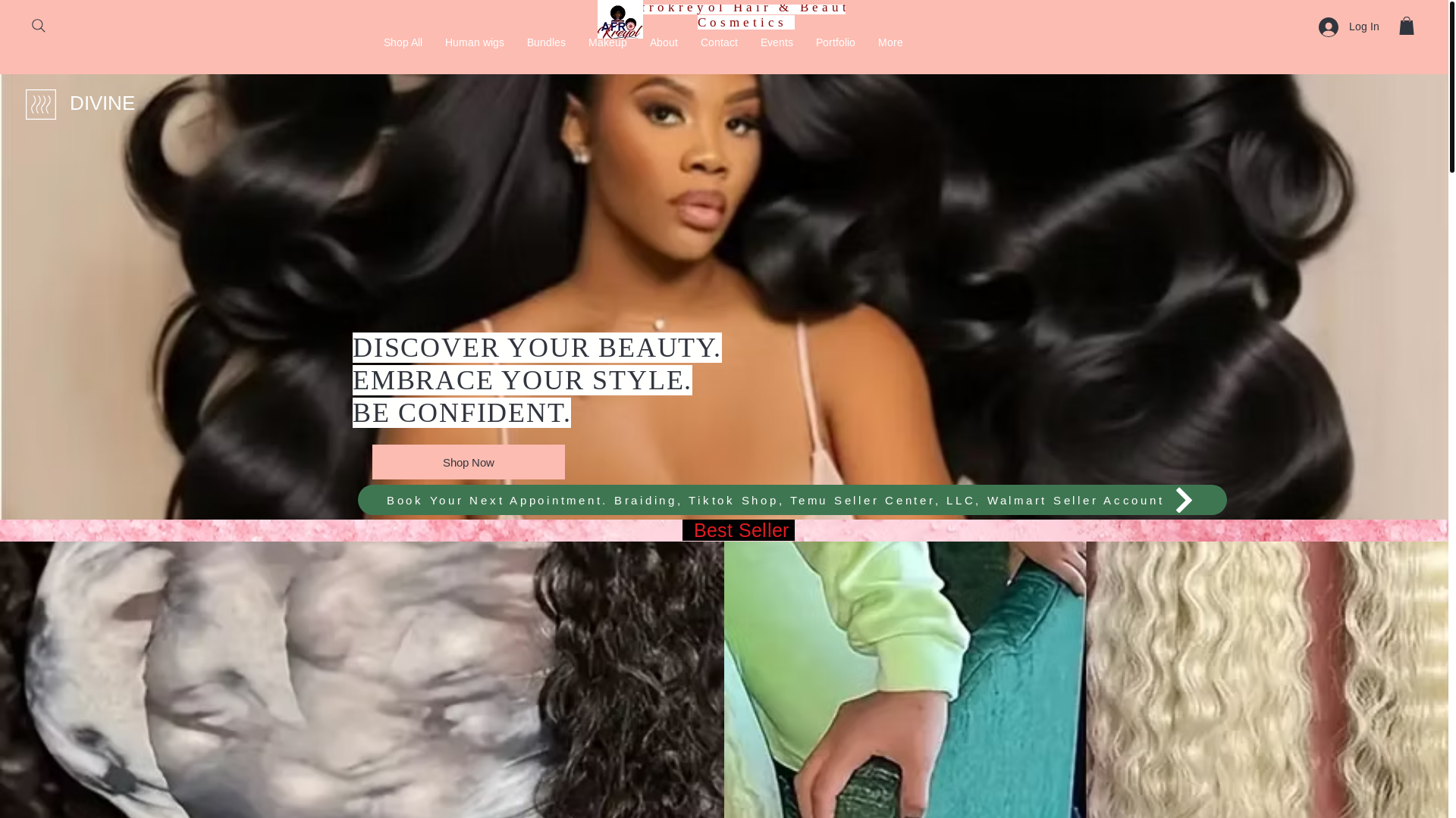 website screenshot of https://afrokreyolhairbeautycosmetic.com/