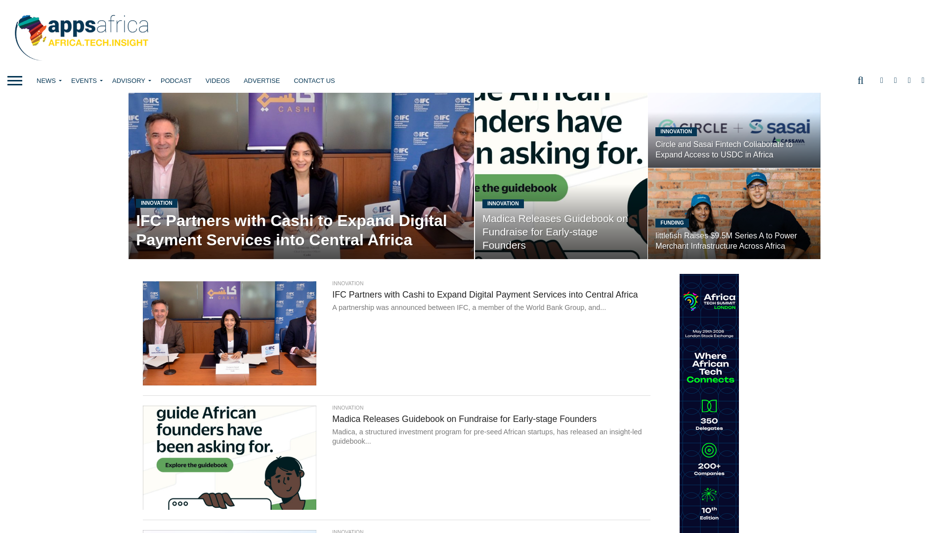website screenshot of https://appsafrica.com