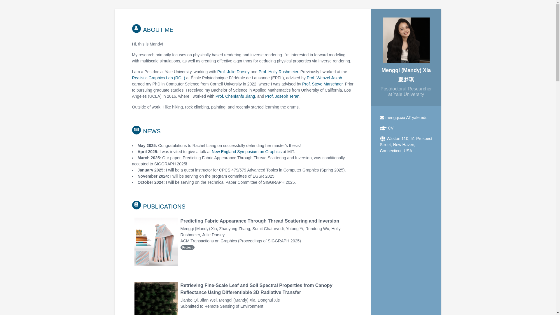 website screenshot of https://mandyxia.com/