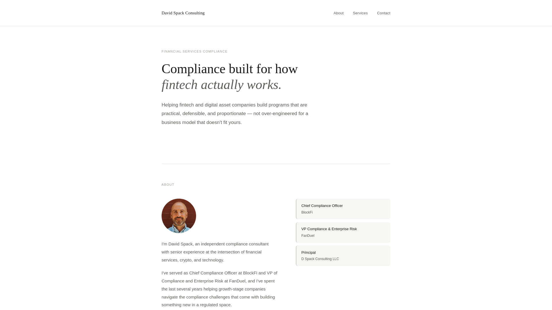 website screenshot of https://dspackconsulting.com/