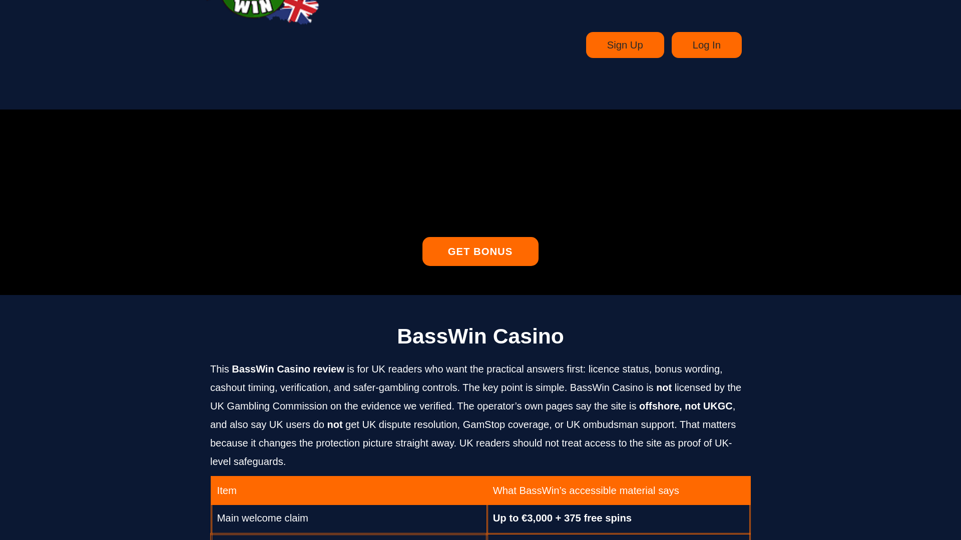 website screenshot of https://bass-wincasinos.uk/