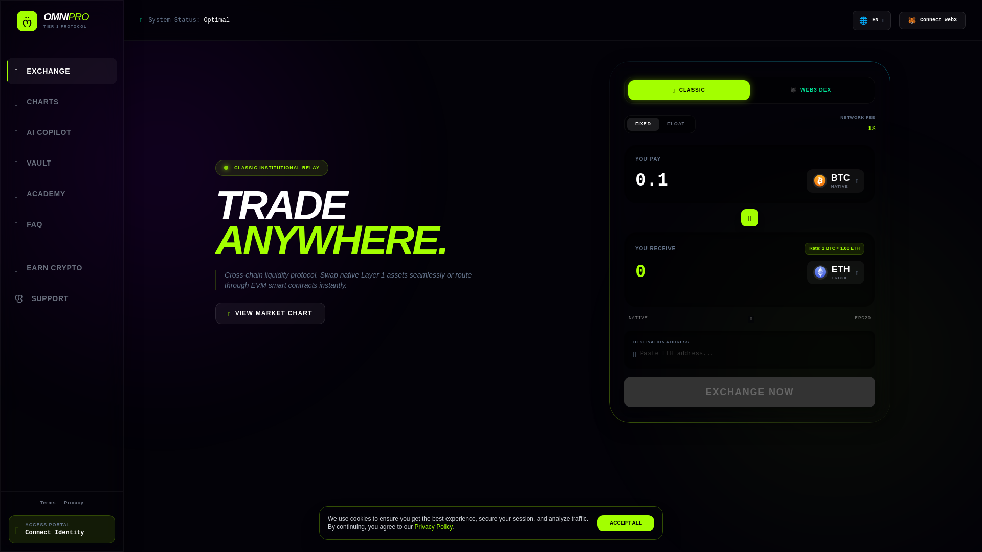 website screenshot of https://www.omniswap.top