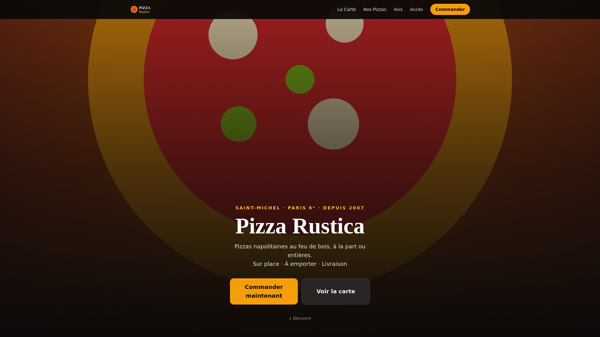 website screenshot of https://pizzarustica-fr.pages.dev/