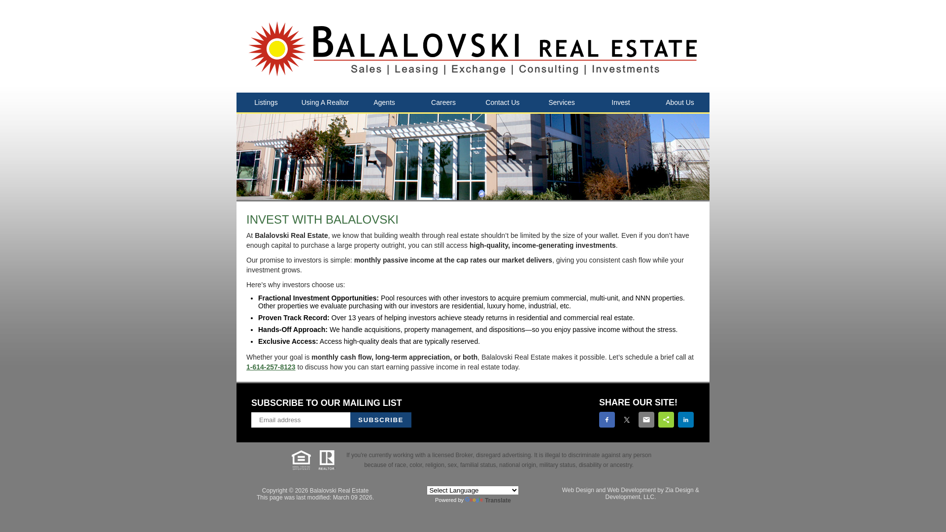 website screenshot of https://investwithme.realestate/