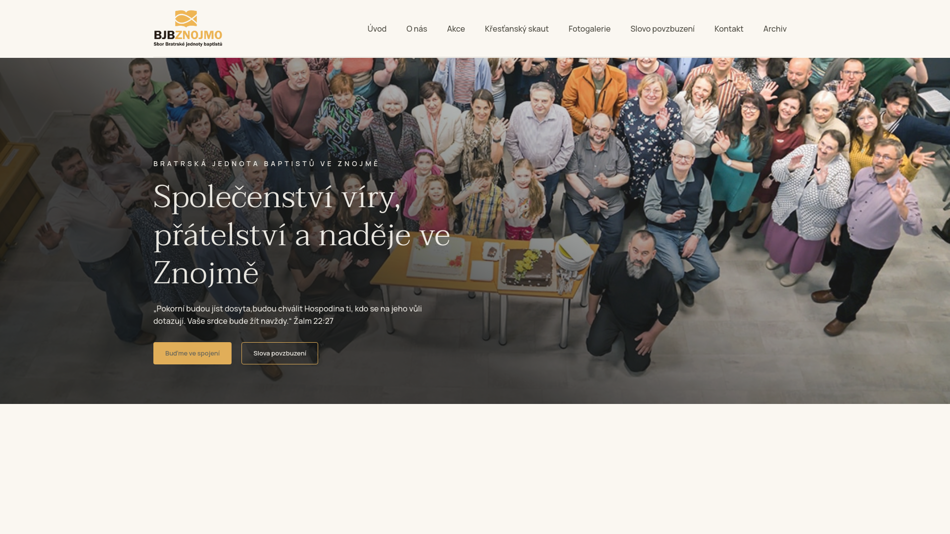 website screenshot of https://baptisteznojmo.cz/