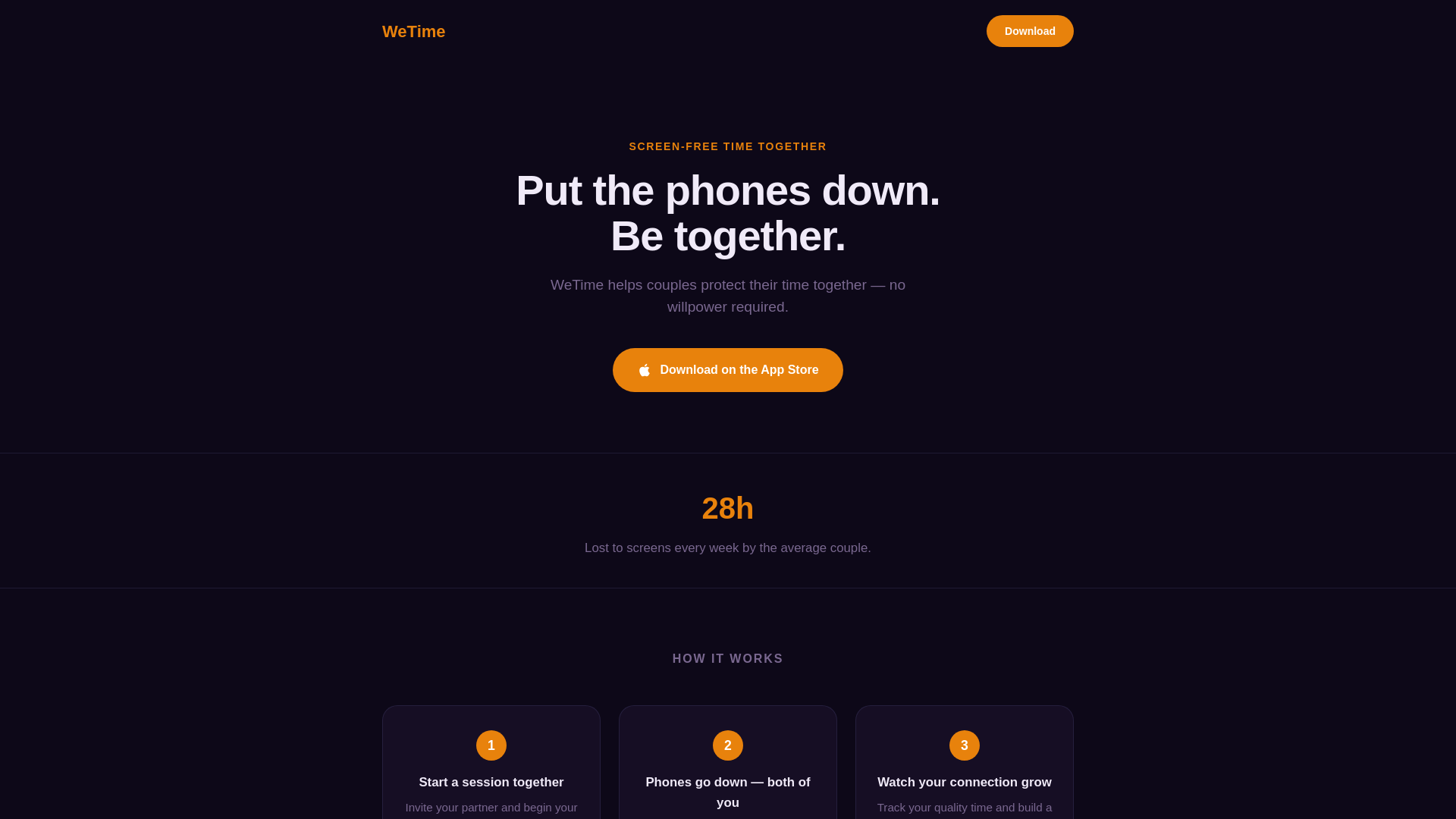 website screenshot of https://wetimeapp.app