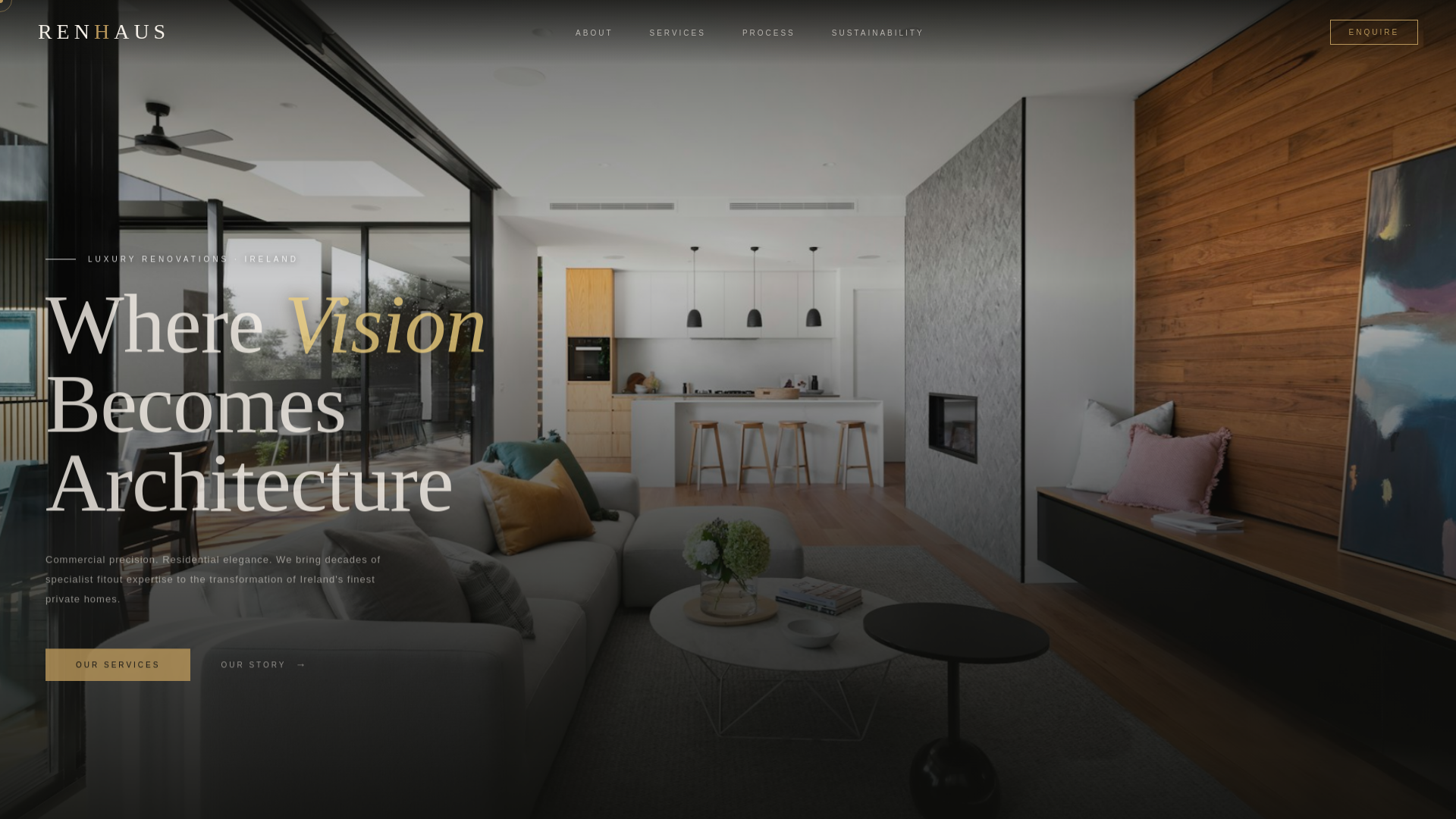 website screenshot of https://renhaus.ie/