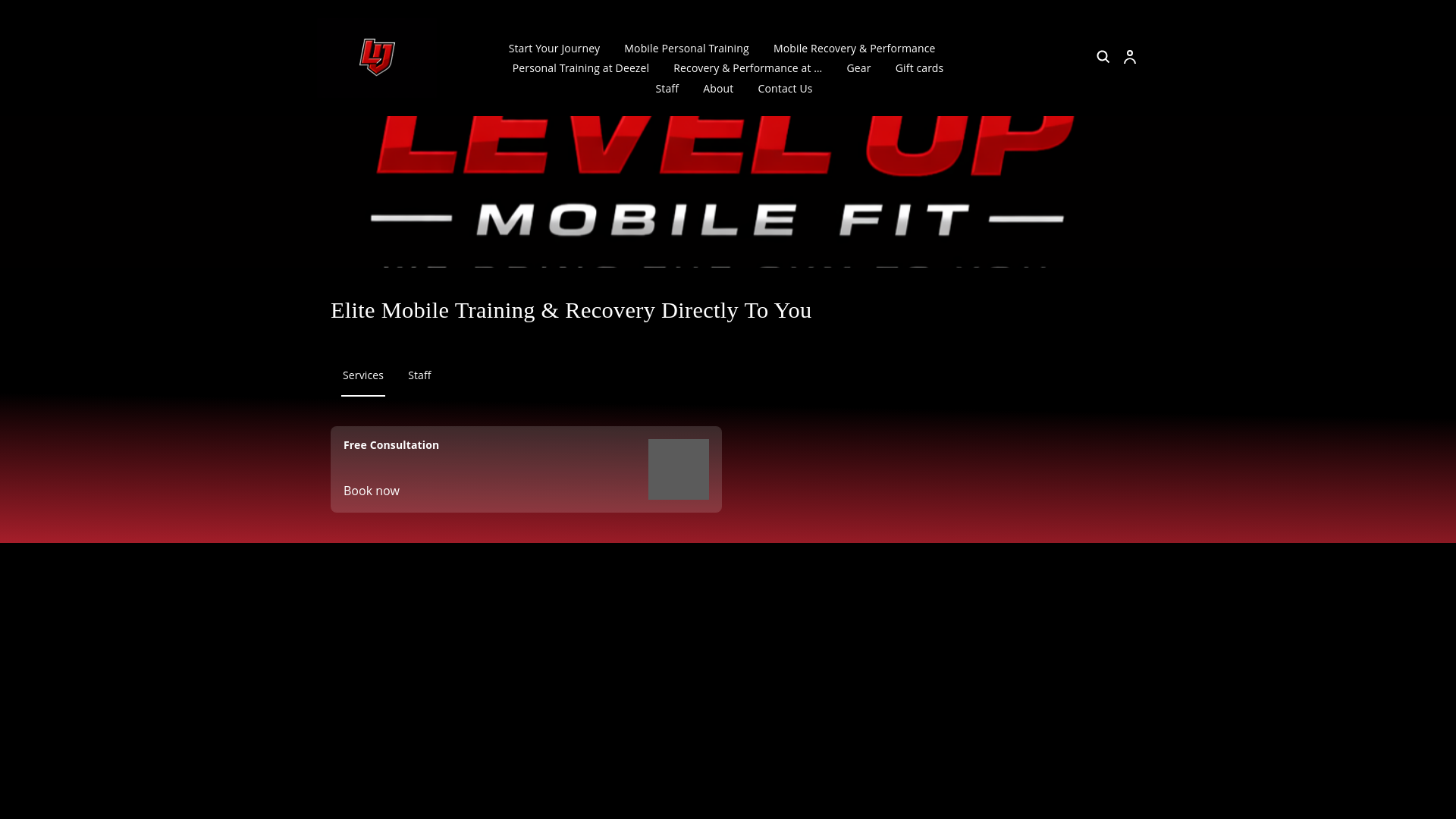 website screenshot of https://levelupmobilefit.com/