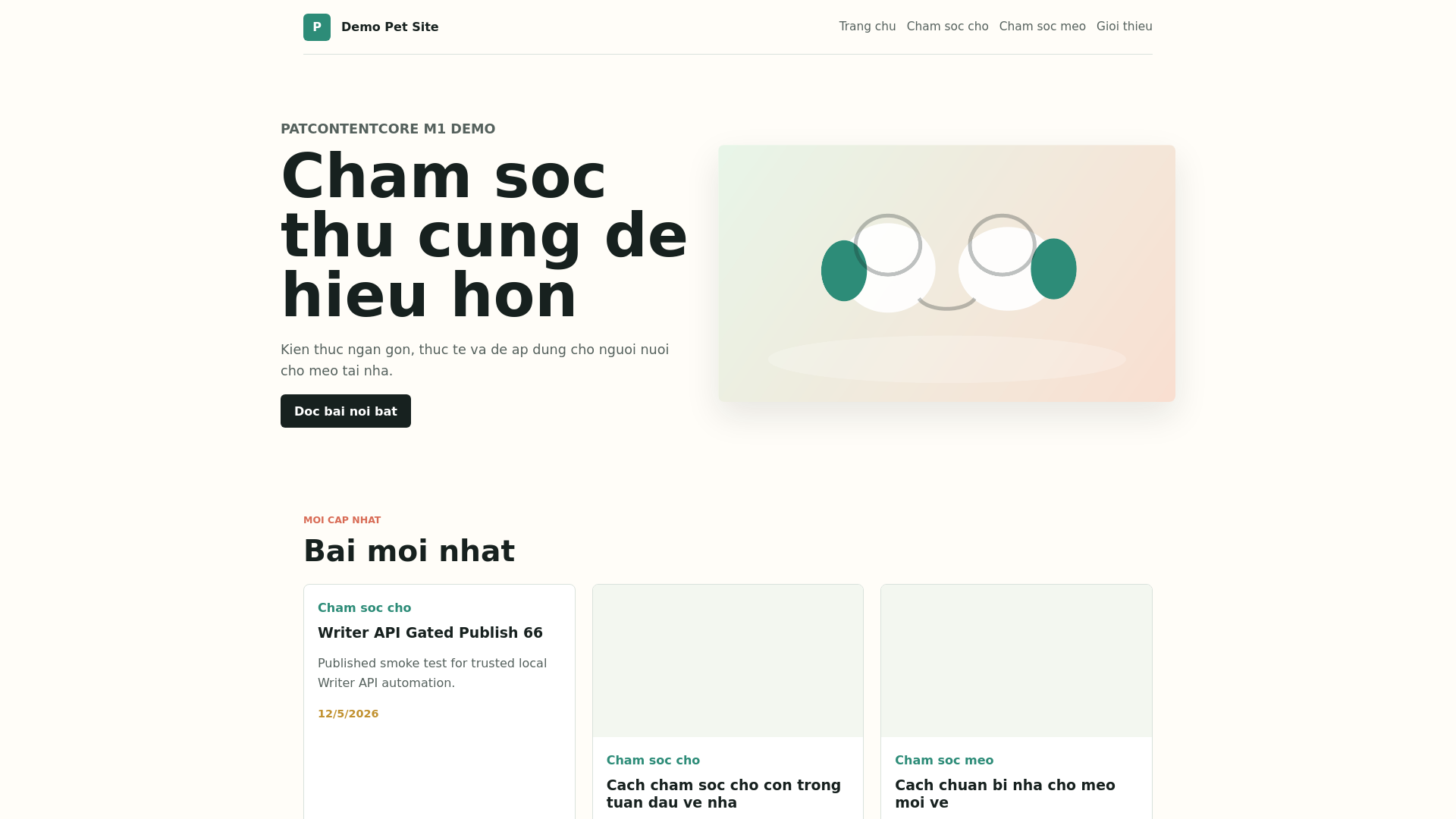 website screenshot of https://demo-pet-site.pages.dev/