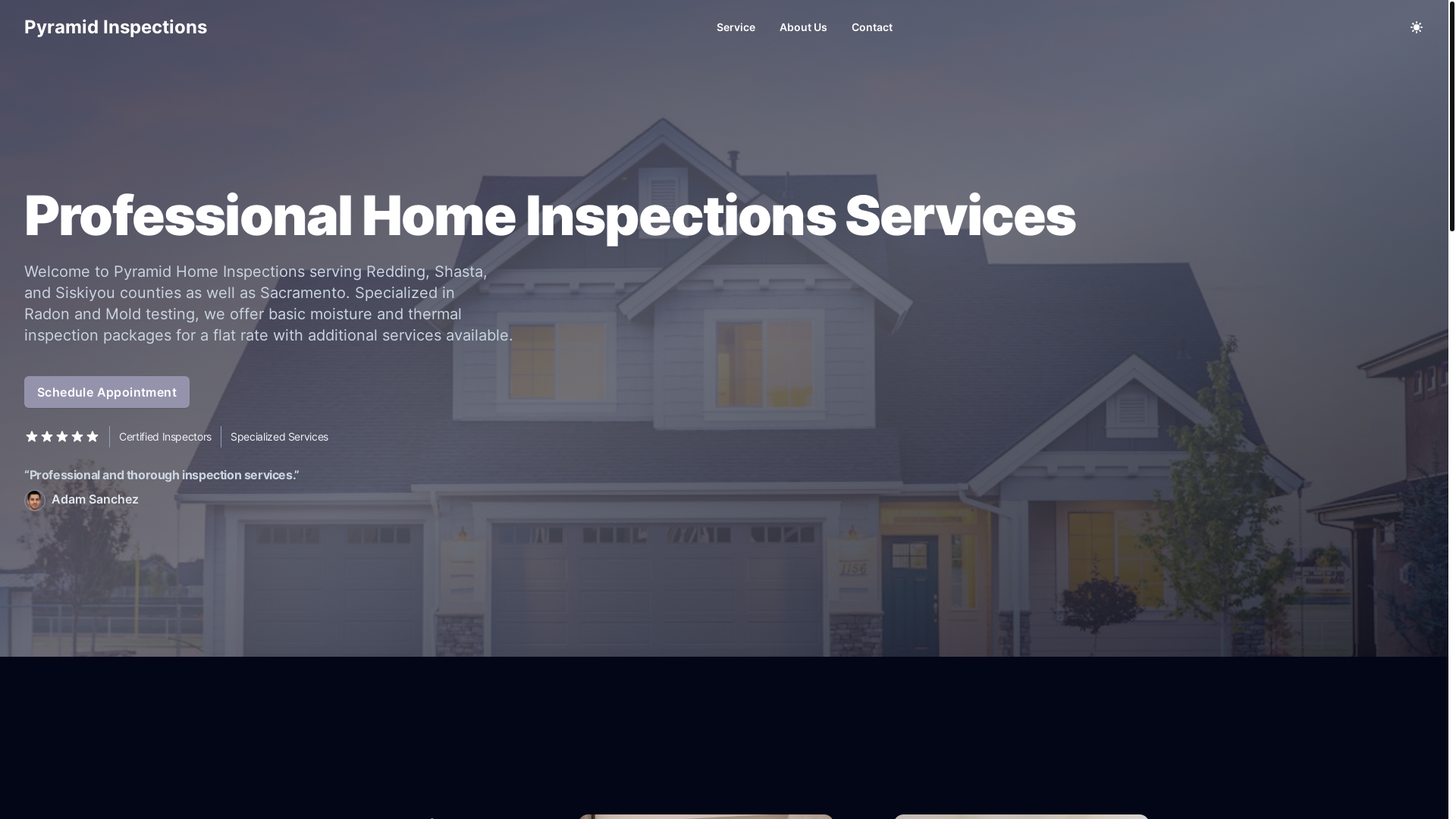 website screenshot of https://pyramidinspections.org/