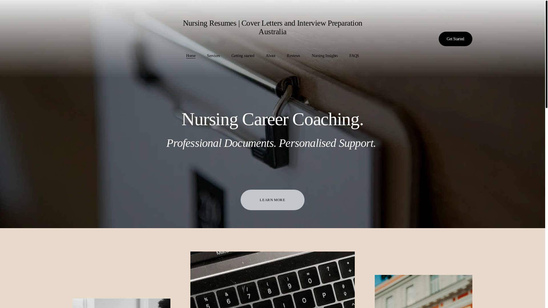 website screenshot of https://nursingcareercoach.com.au