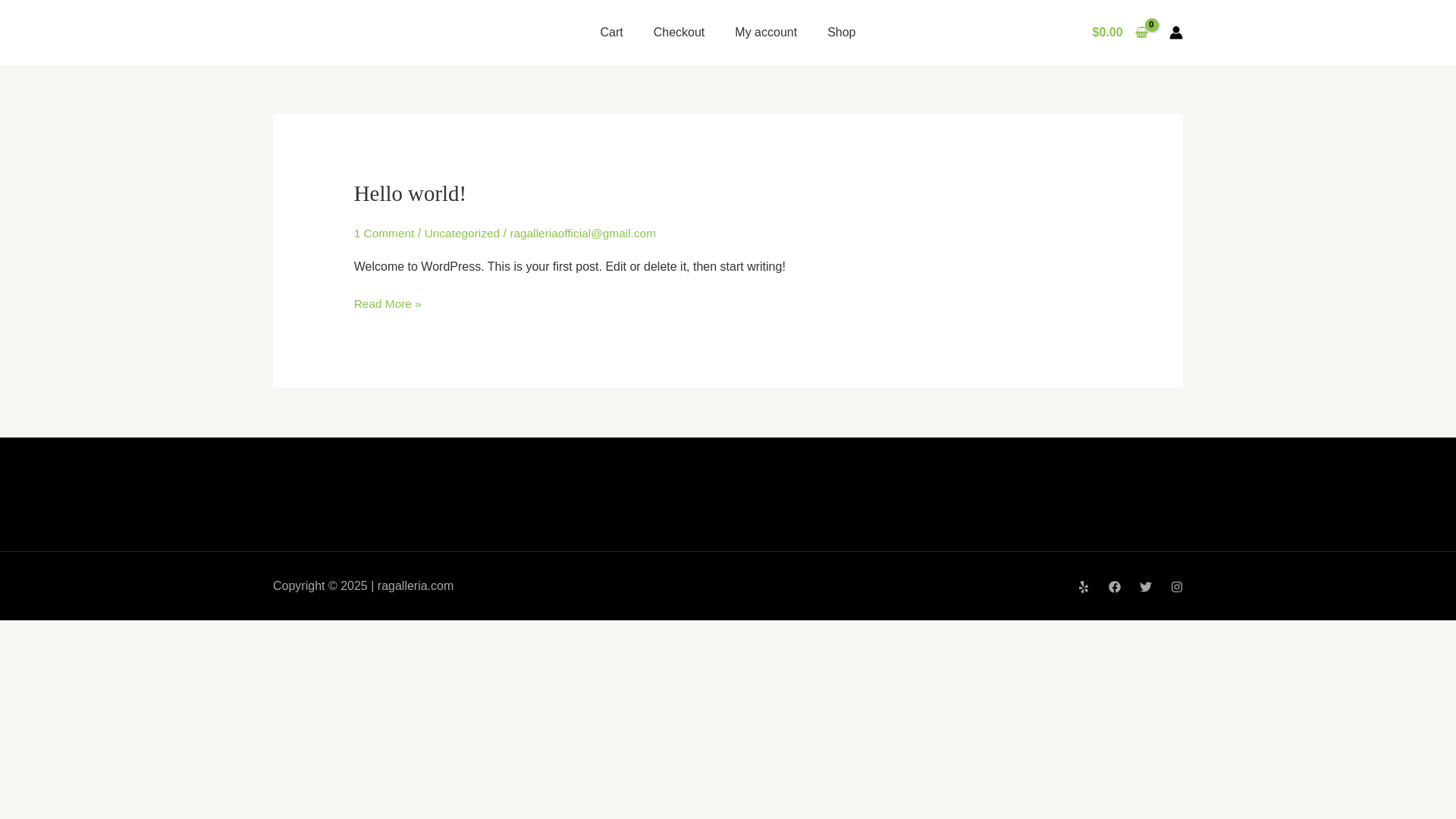 website screenshot of https://ragalleria.com/