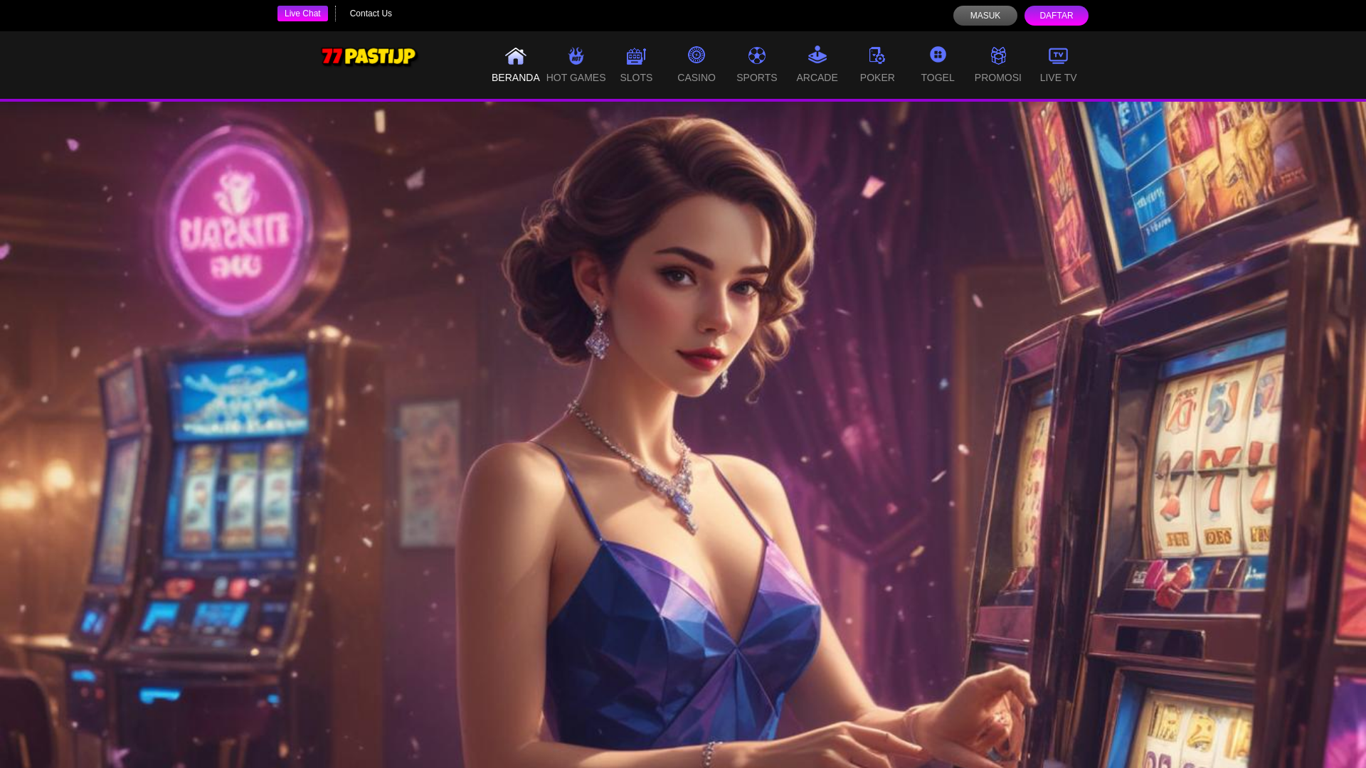 website screenshot of https://77pastijp.com