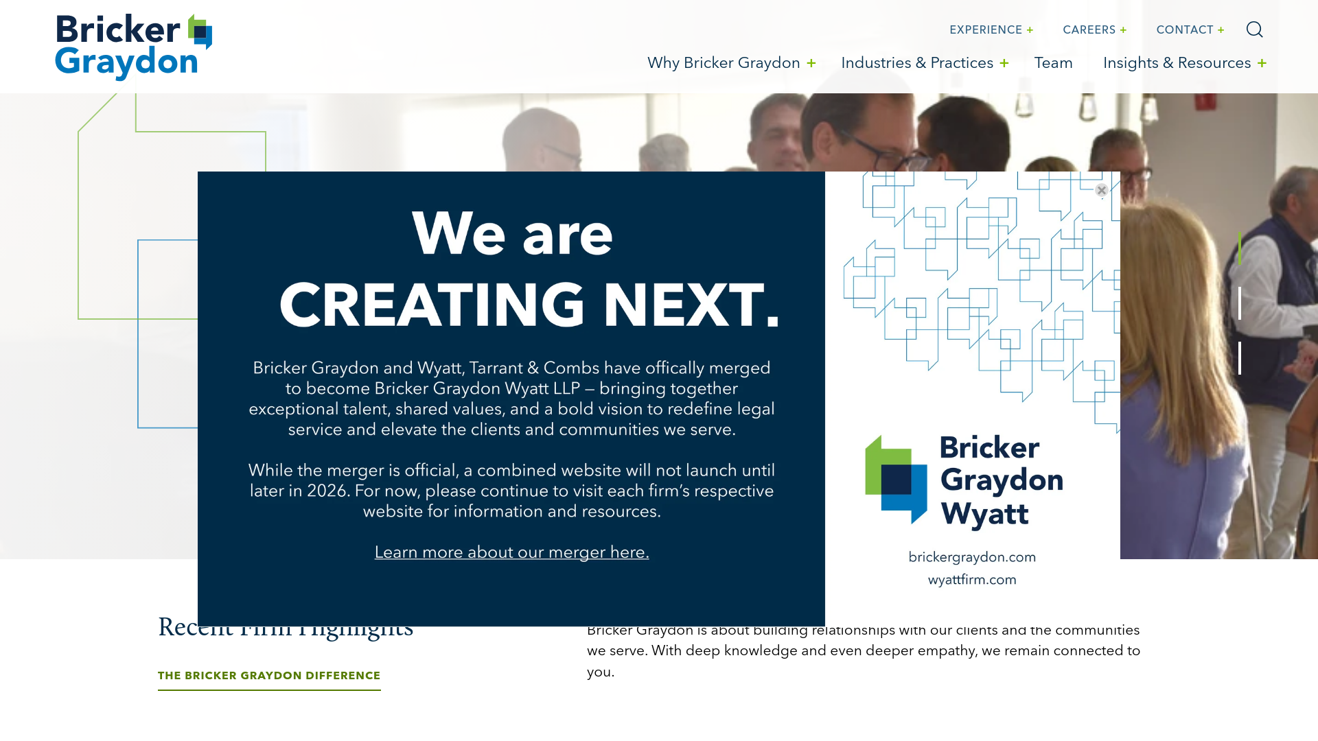 website screenshot of https://www.bricker.com/