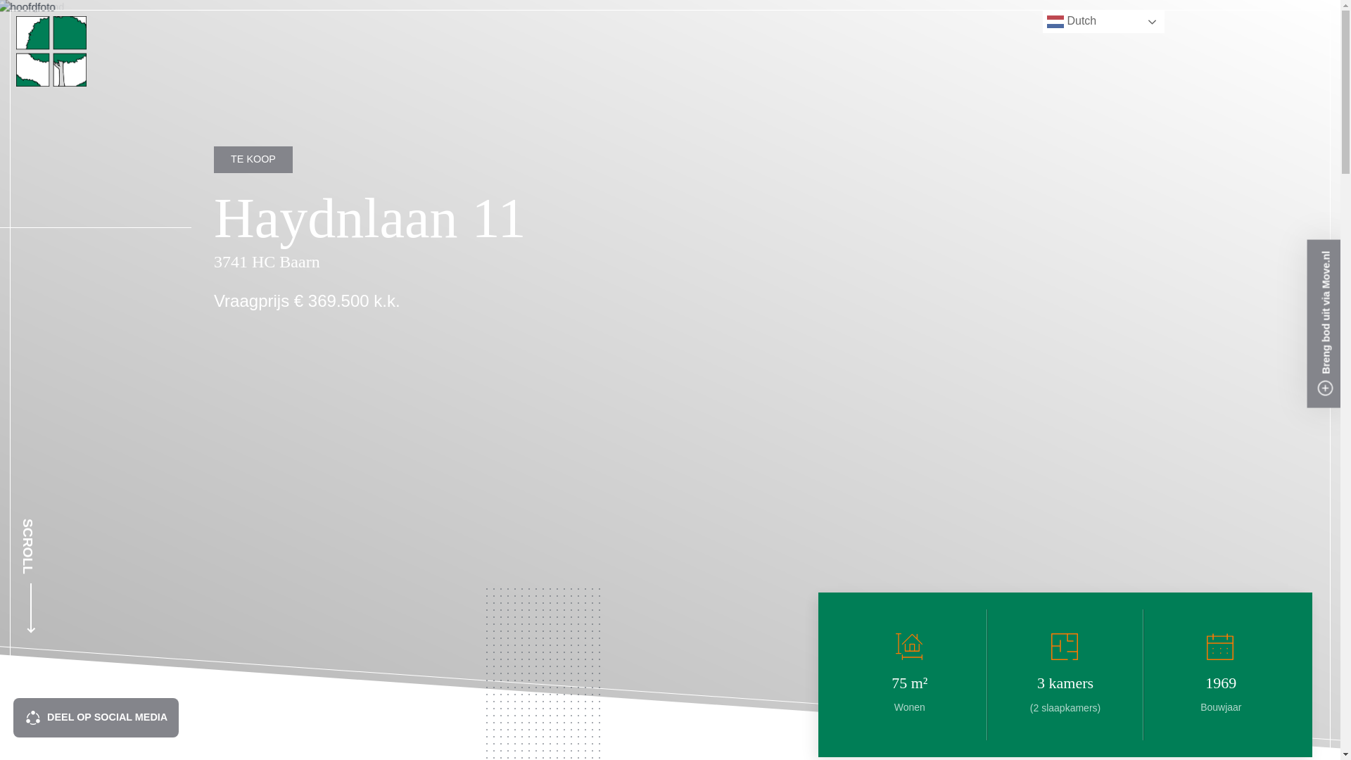 website screenshot of https://haydnlaan11baarn.nl/
