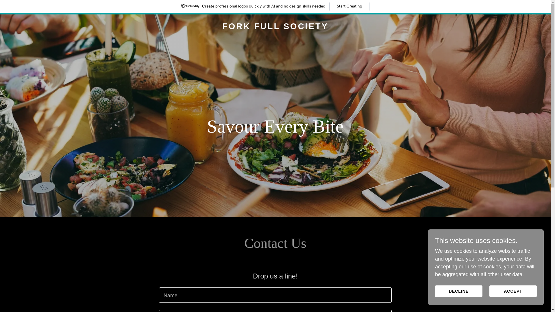 website screenshot of https://forkfullsociety.com/