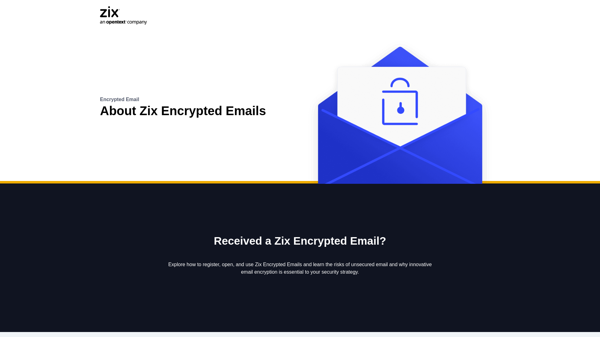 website screenshot of http://www.zixcorp.com/get-started/