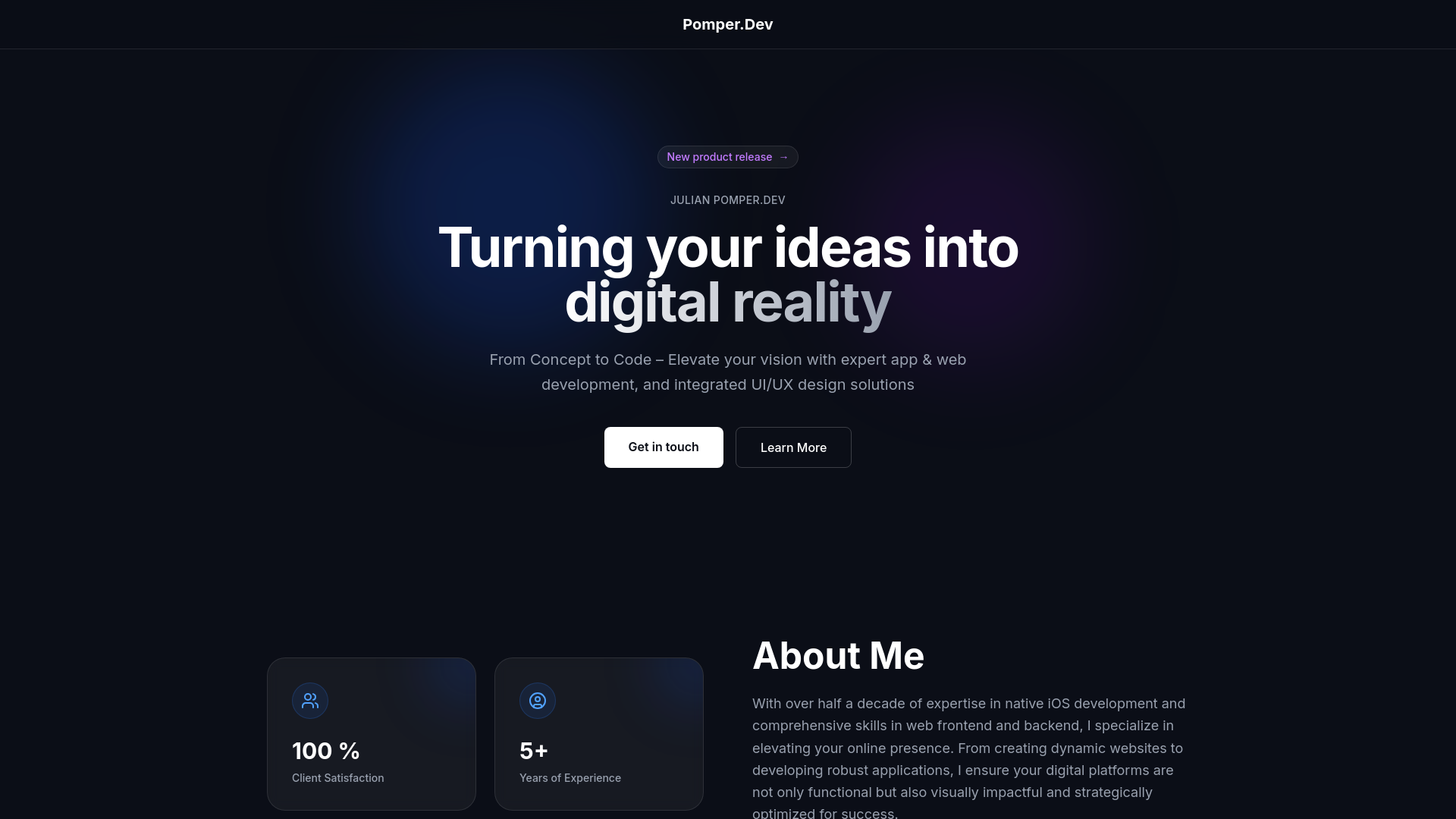 website screenshot of https://pomperdevwebsite.pages.dev/