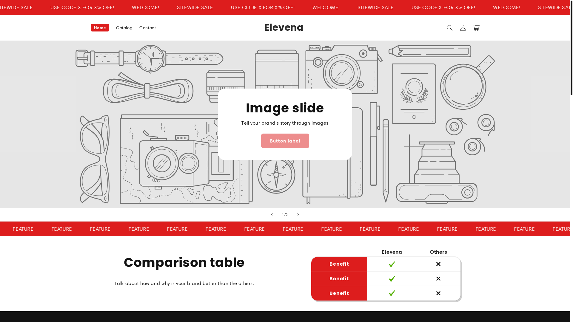 website screenshot of https://elevena.shop/