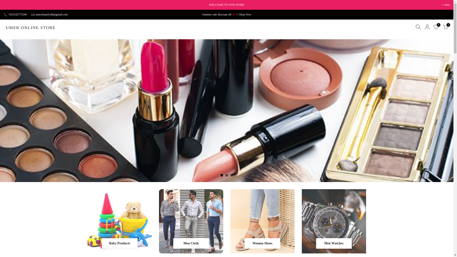 website screenshot of https://umeronline.store/