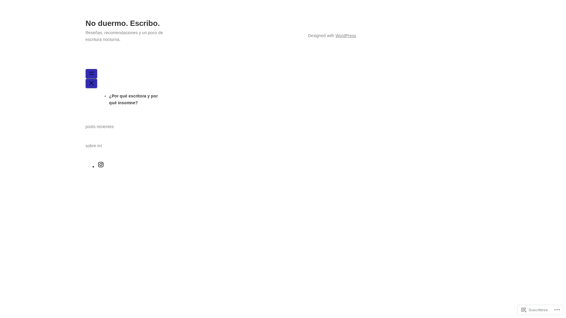 website screenshot of https://escritorainsomne.blog/