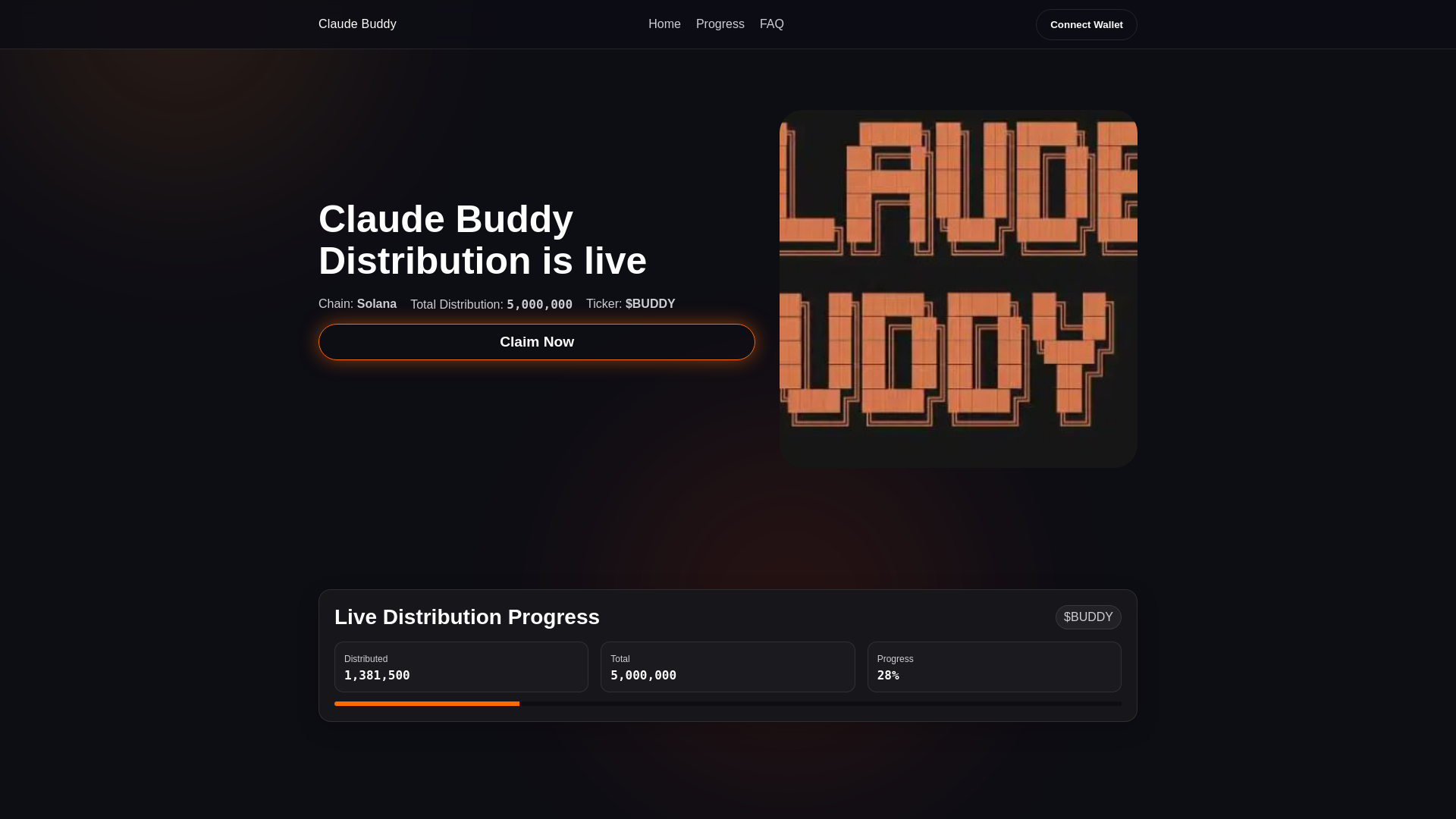 website screenshot of https://claudebuddy.lol/