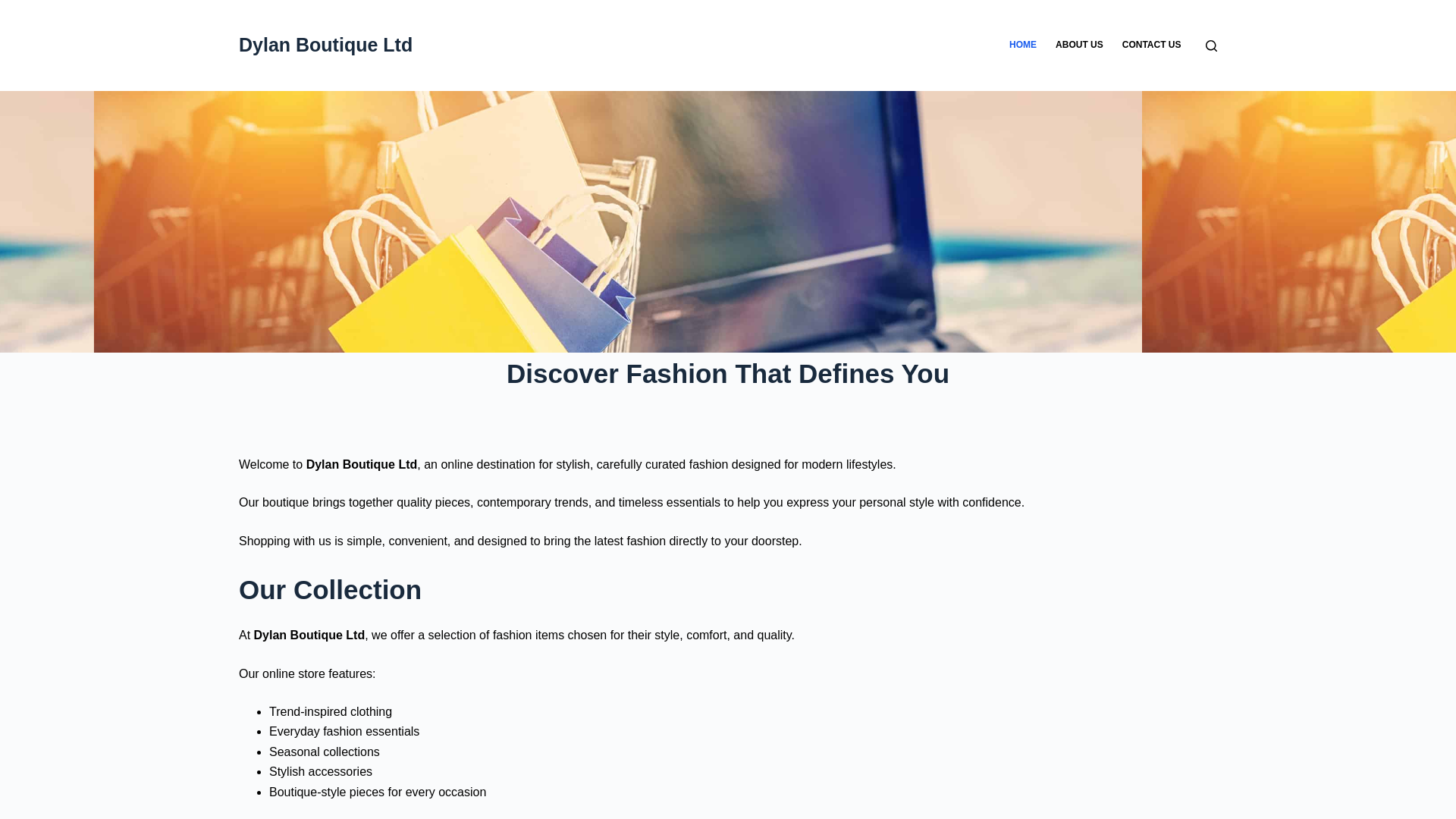 website screenshot of https://dylanboutique.co.uk/